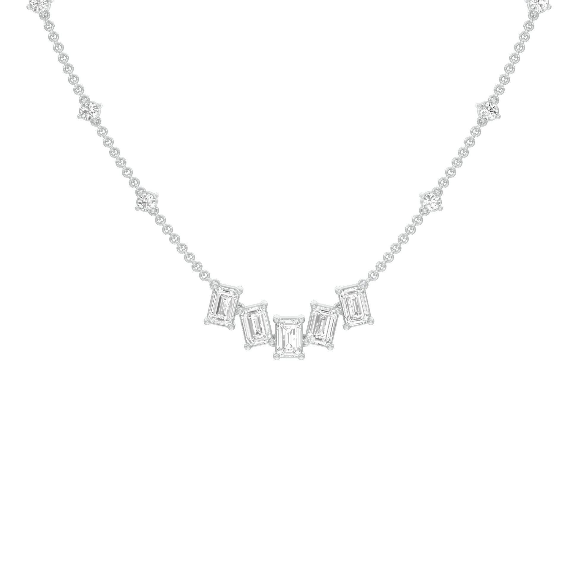 Uneven Clusters Diamond Necklace 18 KT / White Gold