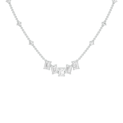 Uneven Clusters Diamond Necklace 18 KT / White Gold