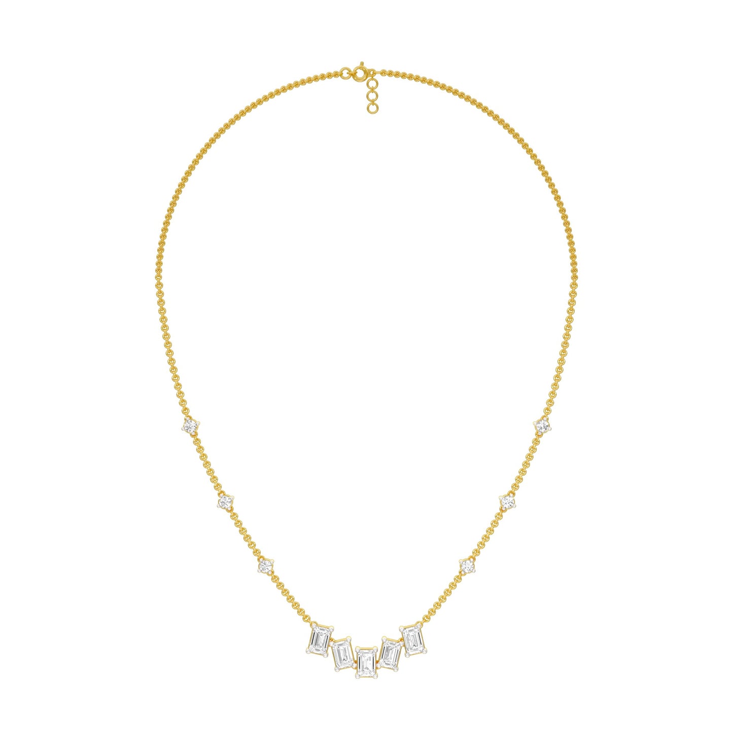 Uneven Clusters Diamond Necklace 18 KT / Yellow Gold