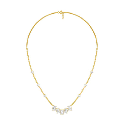 Uneven Clusters Diamond Necklace 18 KT / Yellow Gold