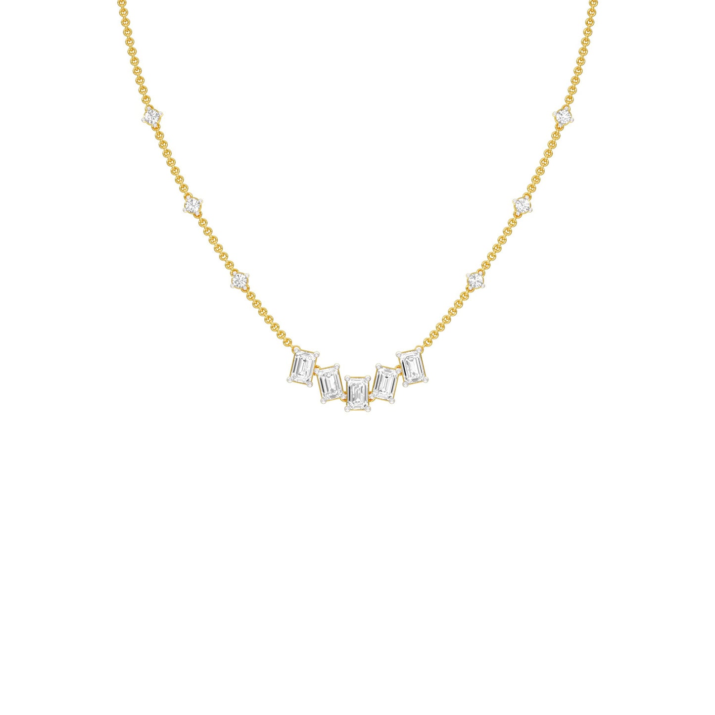 Uneven Clusters Diamond Necklace