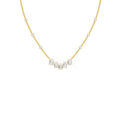 Uneven Clusters Diamond Necklace