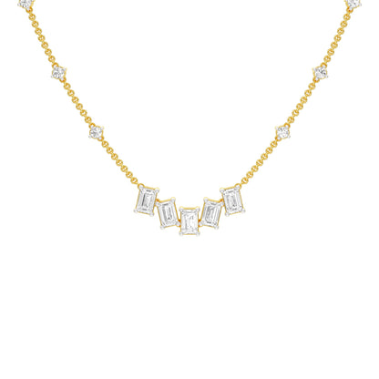 Uneven Clusters Diamond Necklace 18 KT / Yellow Gold