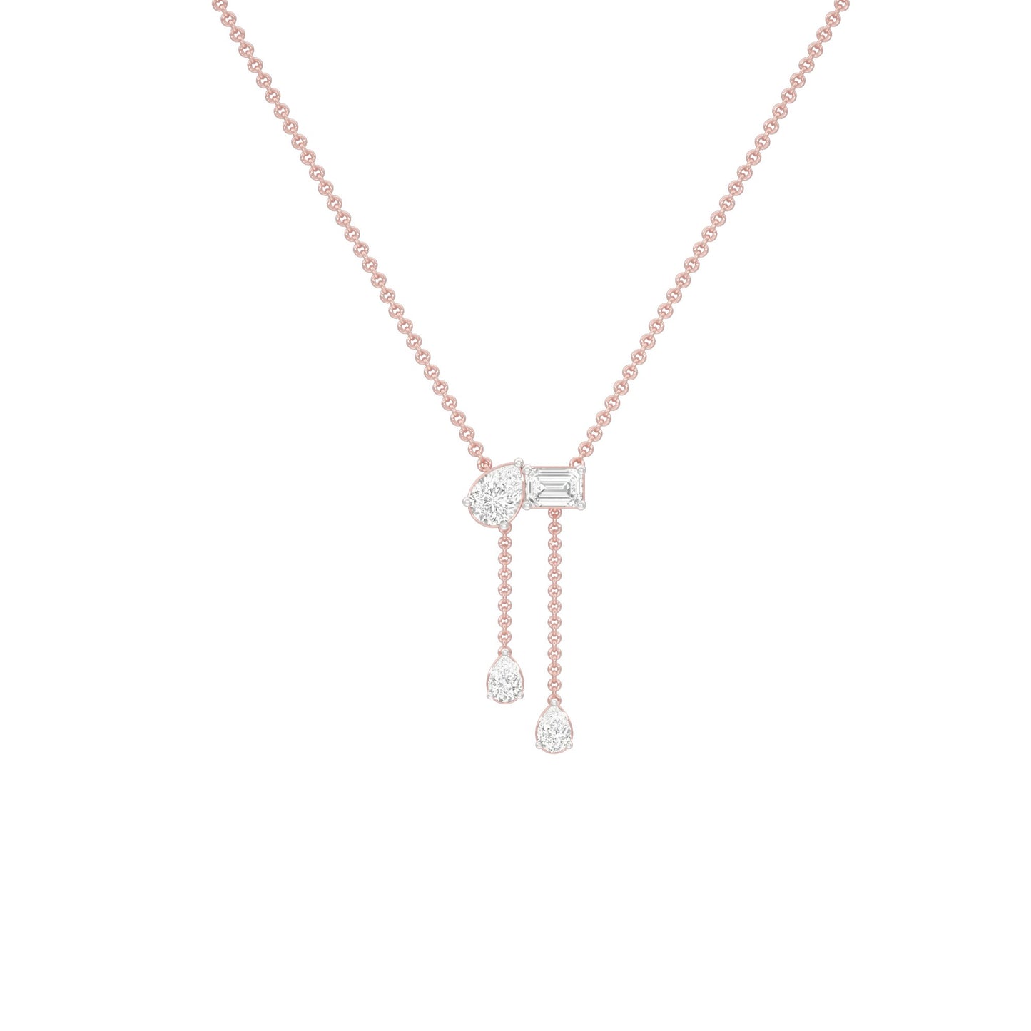 Dangling Drops Y Diamond Necklace
