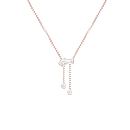 Dangling Drops Y Diamond Necklace
