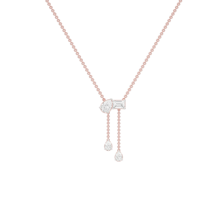 Dangling Drops Y Diamond Necklace