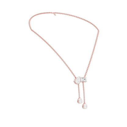 Dangling Drops Y Diamond Necklace 18 KT / Rose Gold