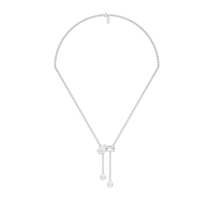 Dangling Drops Y Diamond Necklace 18 KT / White Gold