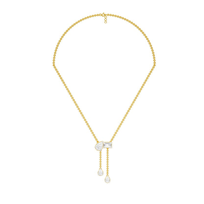 Dangling Drops Y Diamond Necklace 18 KT / Yellow Gold