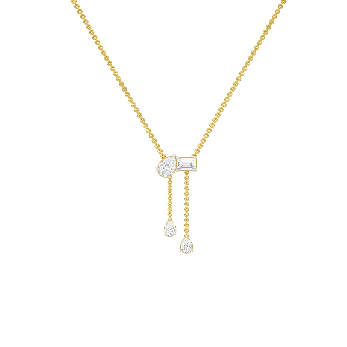 Dangling Drops Y Diamond Necklace