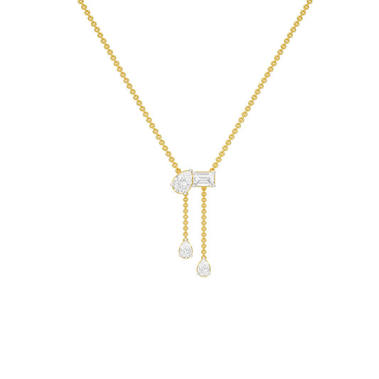 Dangling Drops Y Diamond Necklace