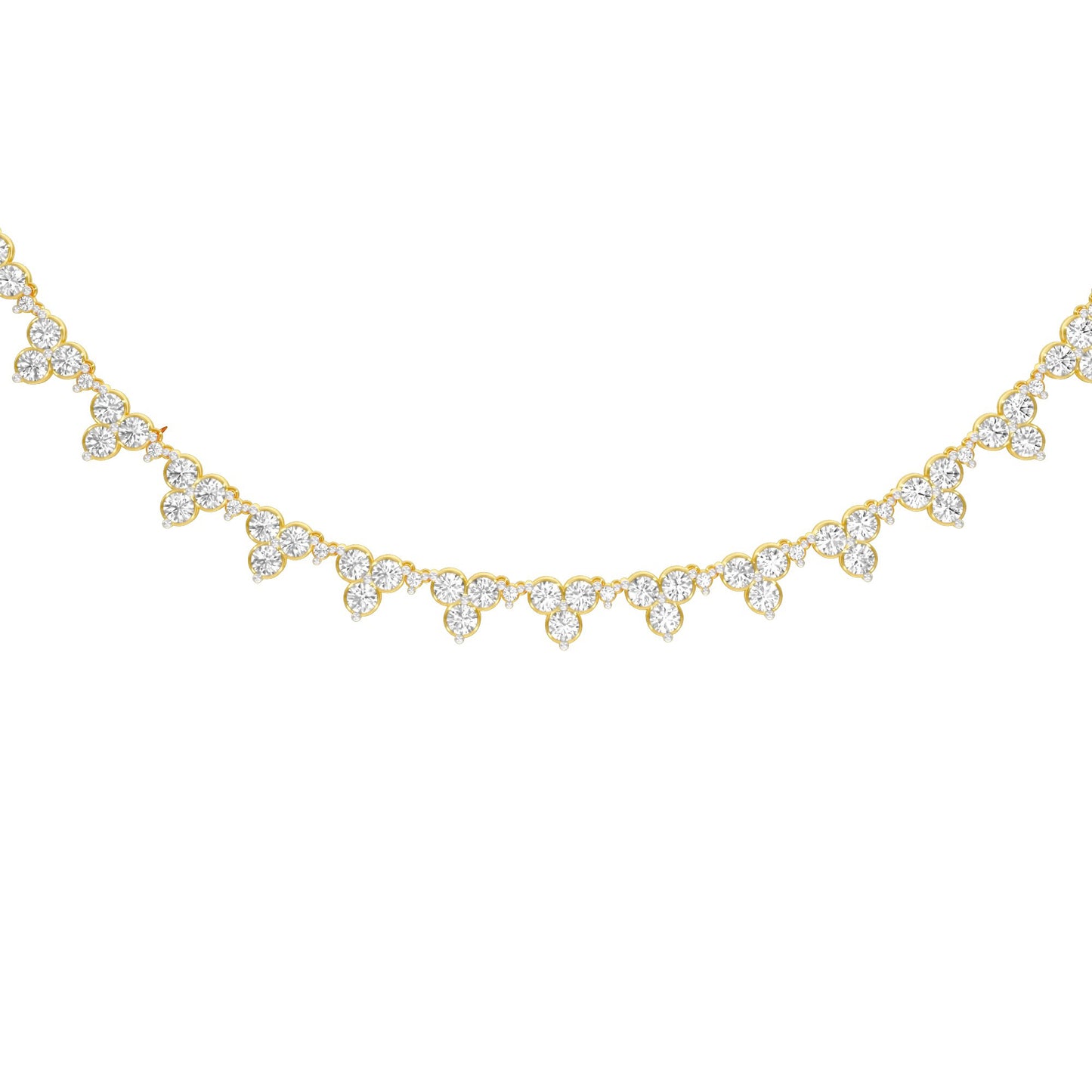 Triangle Shaped Brilliant Diamond Necklace