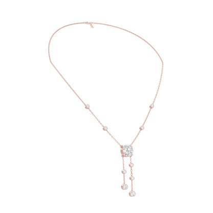 Twin Drop Strands Diamond Necklace 18 KT / Rose Gold