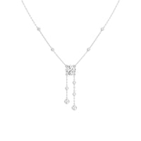 Twin Drop Strands Diamond Necklace 18 KT / White Gold