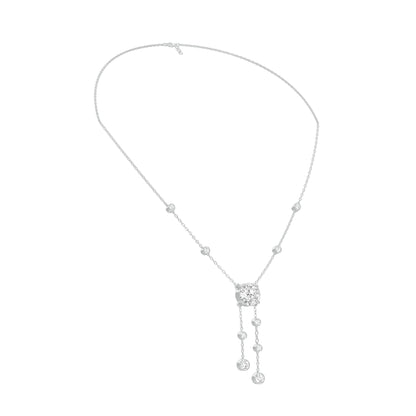 Twin Drop Strands Diamond Necklace 18 KT / White Gold