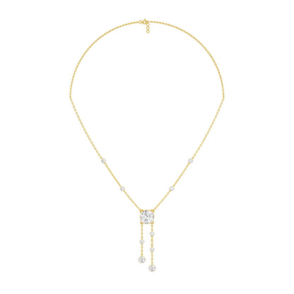 Twin Drop Strands Diamond Necklace 18 KT / Yellow Gold