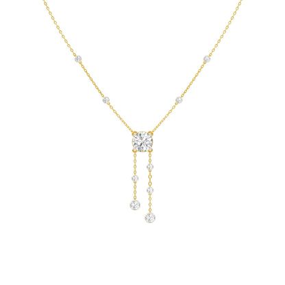 Twin Drop Strands Diamond Necklace 18 KT / Yellow Gold