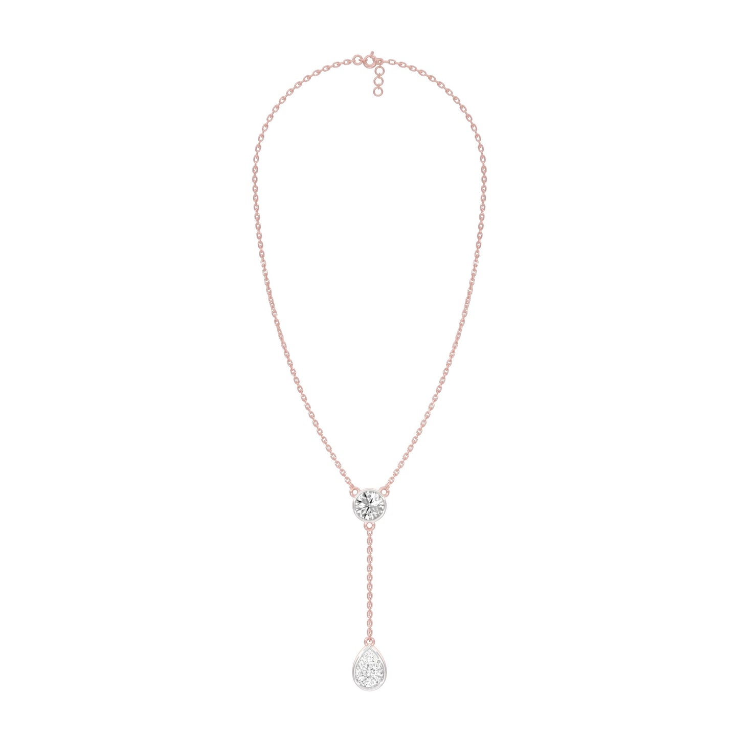 Sunset Drop Y Diamond Necklace 18 KT / Rose Gold
