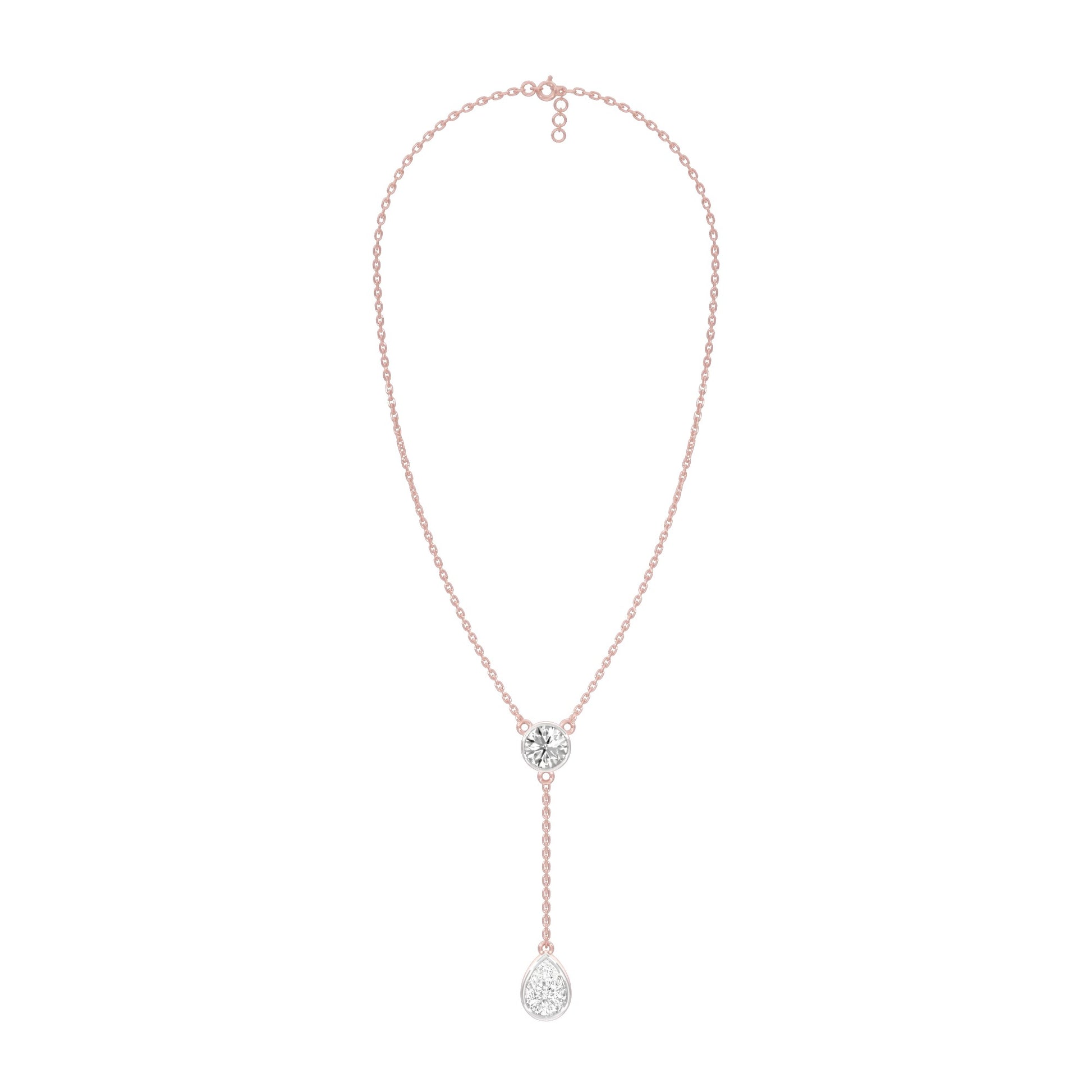 Sunset Drop Y Diamond Necklace 18 KT / Rose Gold