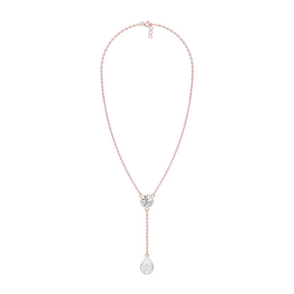 Sunset Drop Y Diamond Necklace 18 KT / Rose Gold