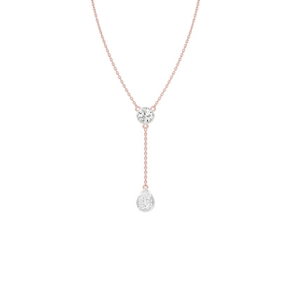 Sunset Drop Y Diamond Necklace 18 KT / Rose Gold