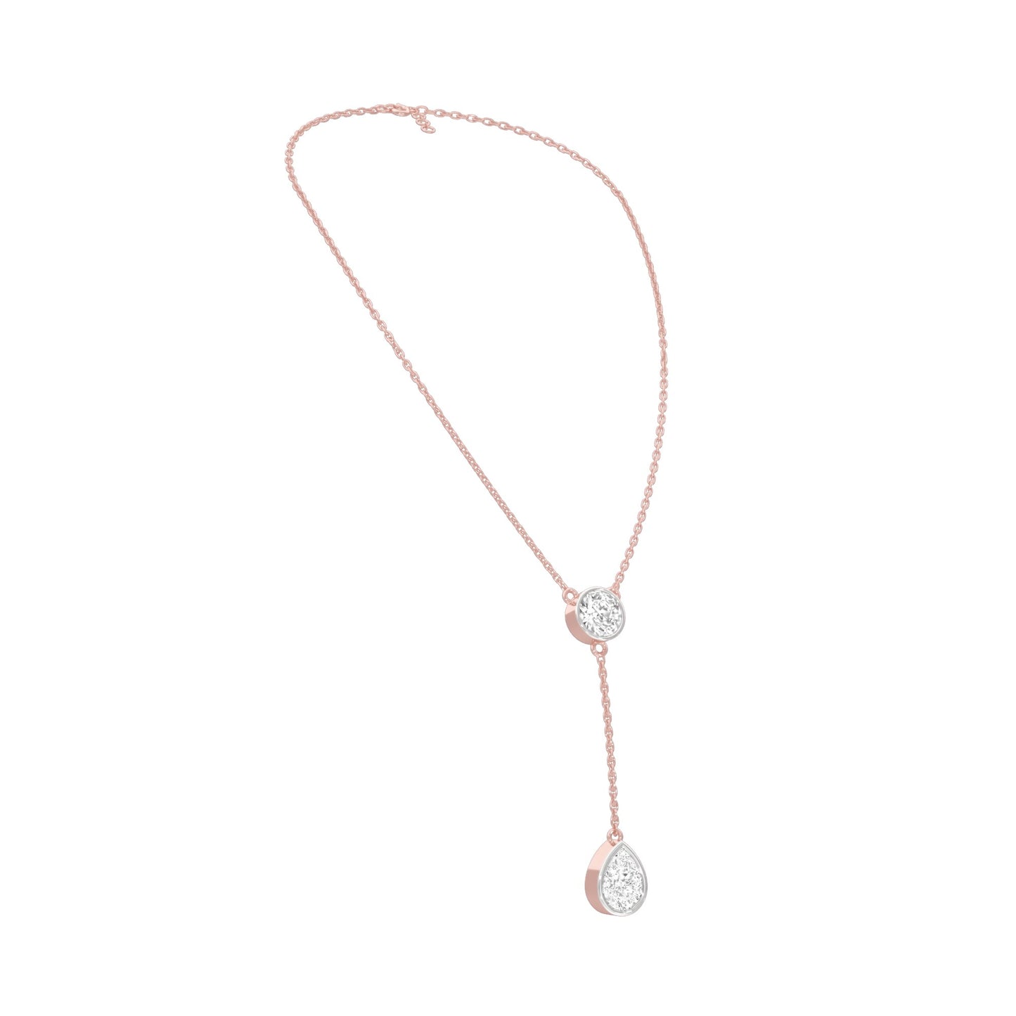 Sunset Drop Y Diamond Necklace 18 KT / Rose Gold