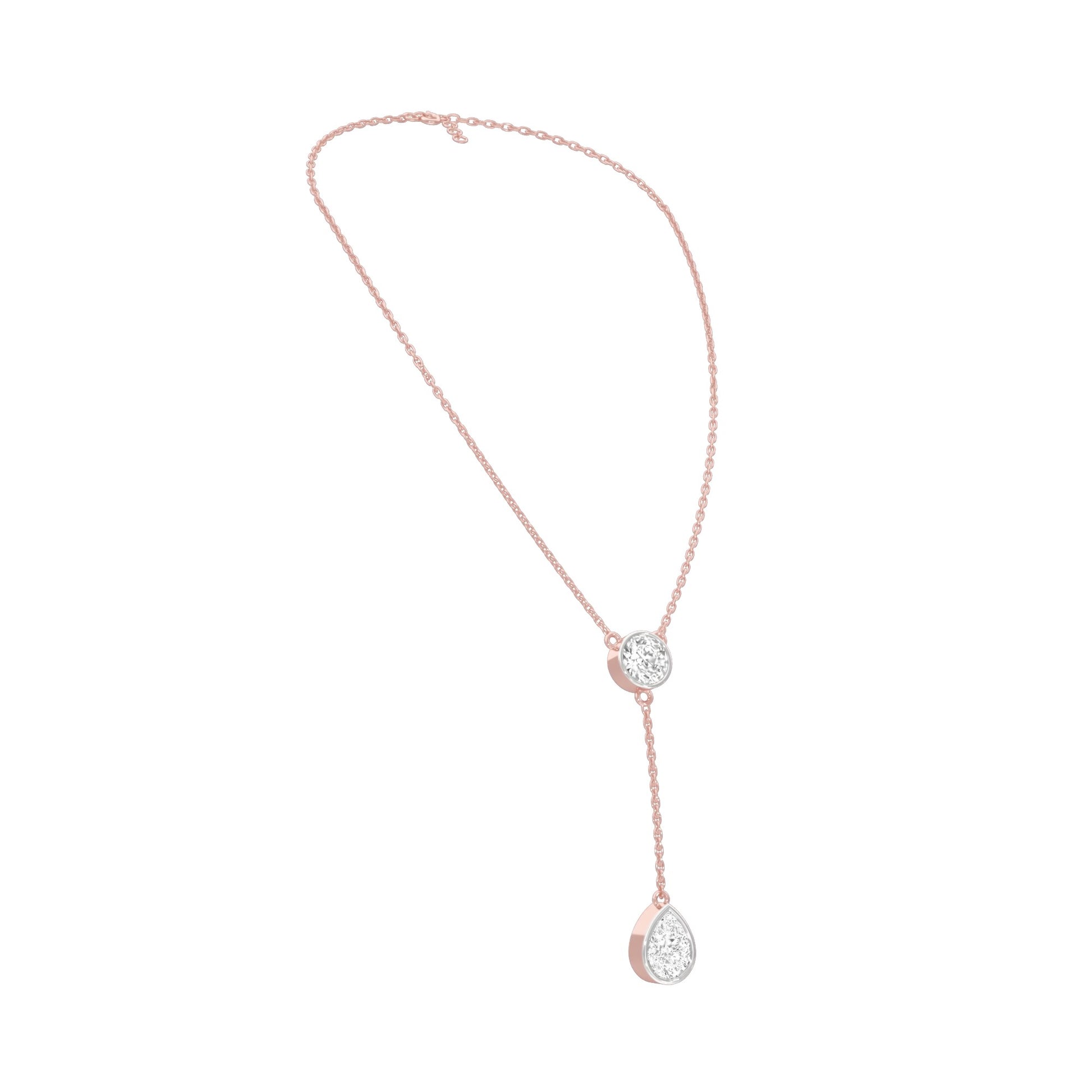 Sunset Drop Y Diamond Necklace 18 KT / Rose Gold