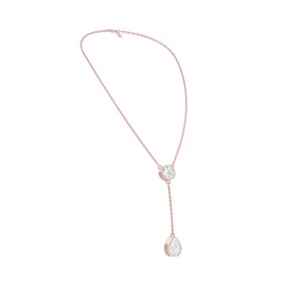 Sunset Drop Y Diamond Necklace 18 KT / Rose Gold