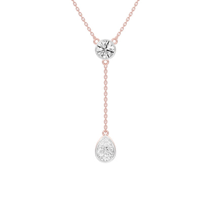 Sunset Drop Y Diamond Necklace 18 KT / Rose Gold