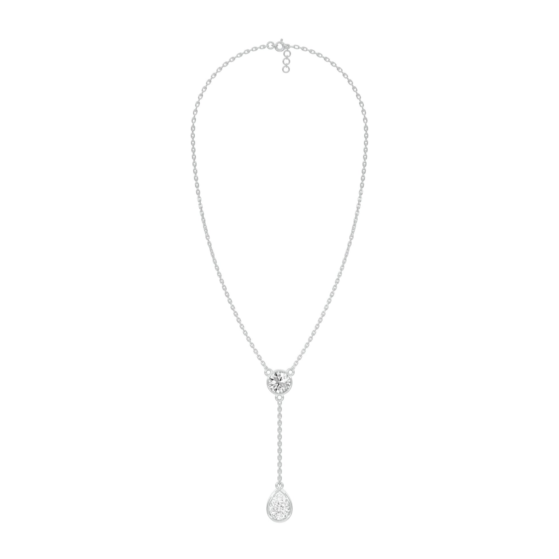 Sunset Drop Y Diamond Necklace 18 KT / White Gold