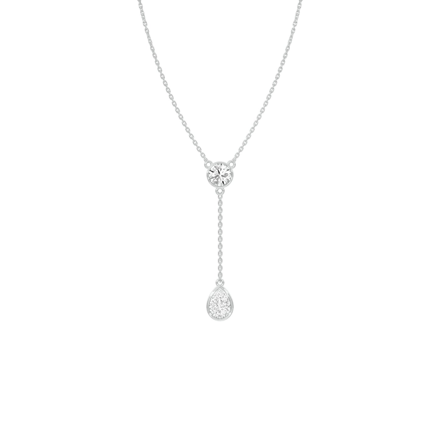 Sunset Drop Y Diamond Necklace 18 KT / White Gold
