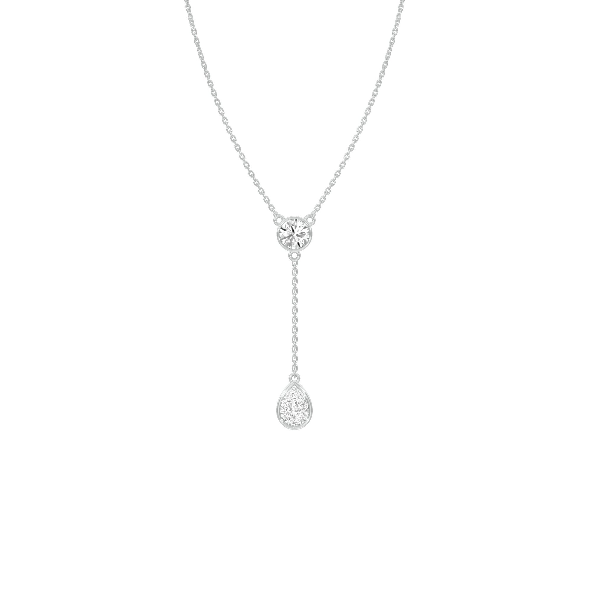 Sunset Drop Y Diamond Necklace 18 KT / White Gold