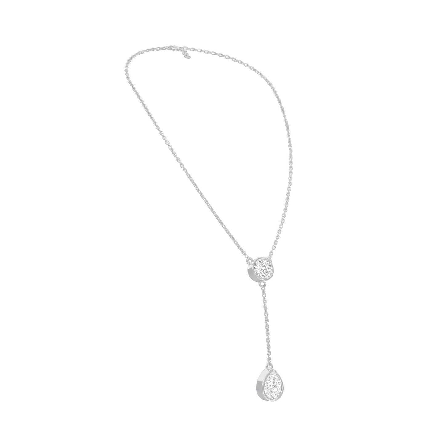 Sunset Drop Y Diamond Necklace 18 KT / White Gold