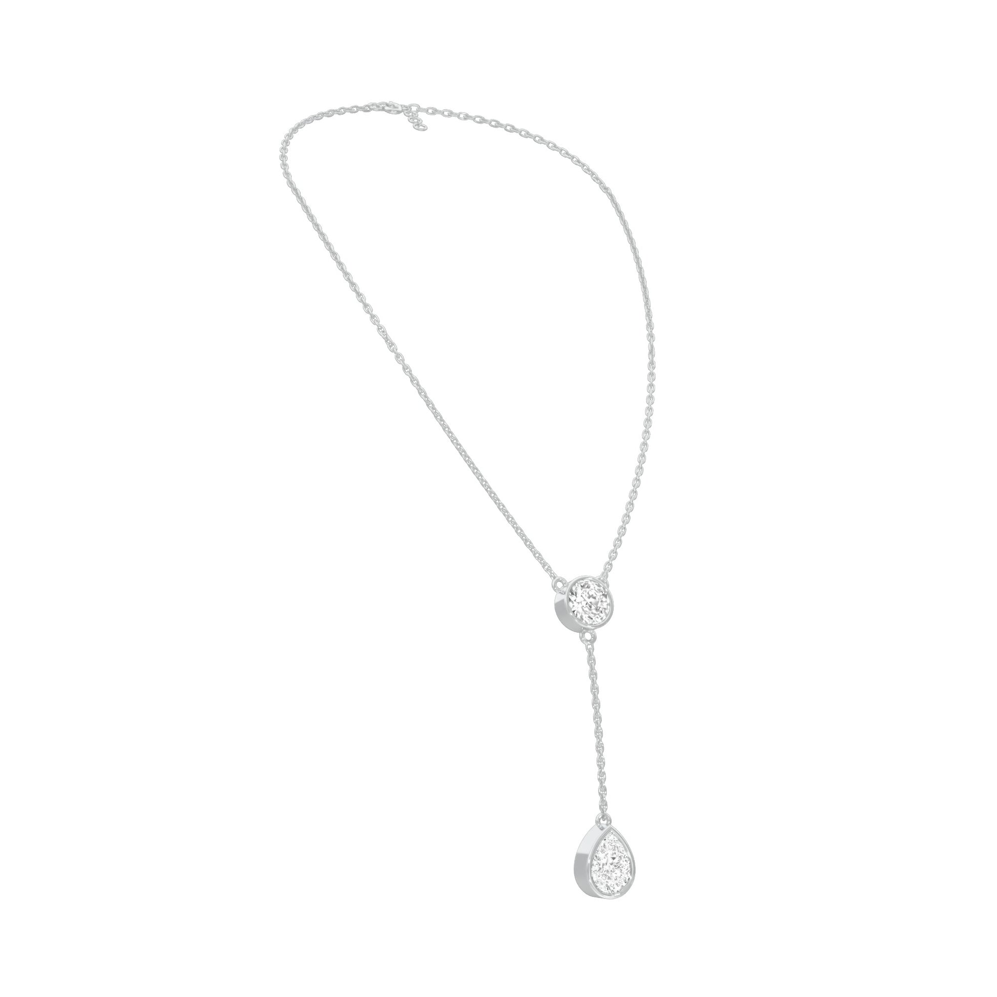 Sunset Drop Y Diamond Necklace 18 KT / White Gold