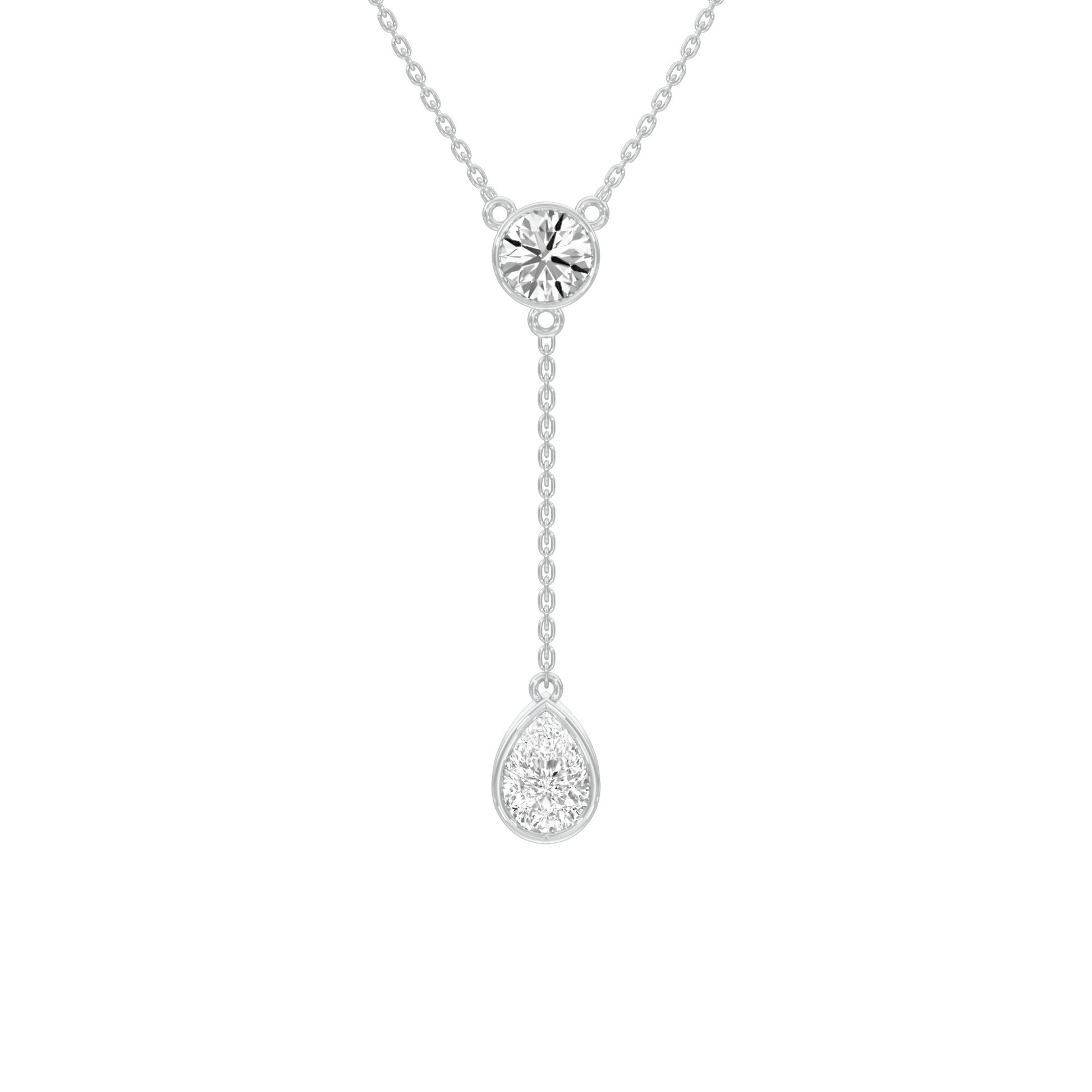 Sunset Drop Y Diamond Necklace 18 KT / White Gold