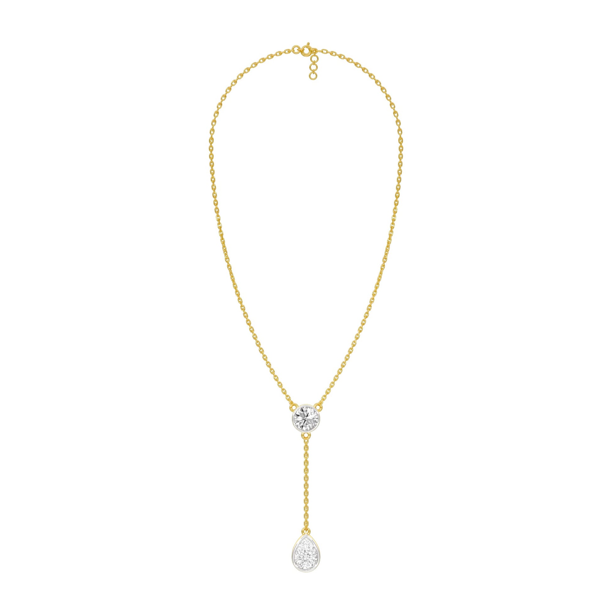 Sunset Drop Y Diamond Necklace 18 KT / Yellow Gold