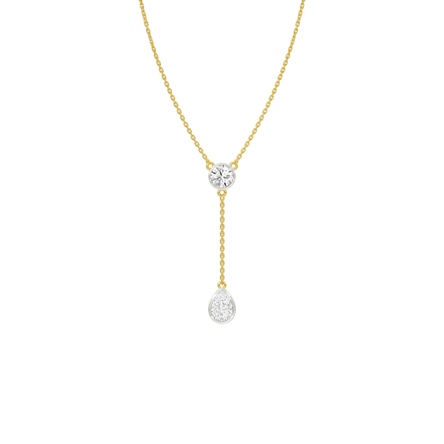 Sunset Drop Y Diamond Necklace 18 KT / Yellow Gold