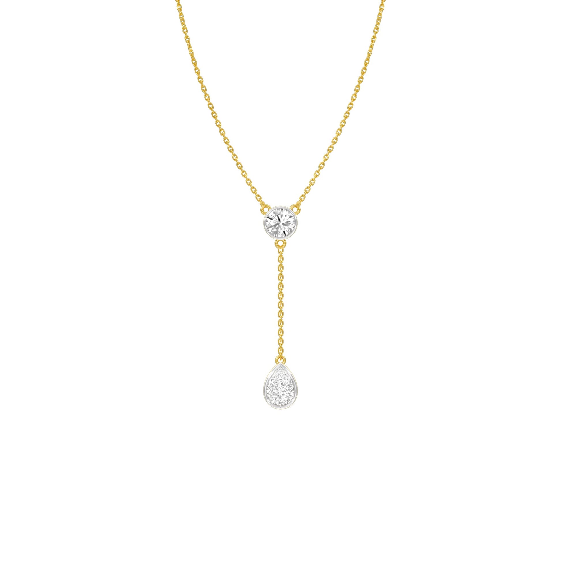 Sunset Drop Y Diamond Necklace 18 KT / Yellow Gold