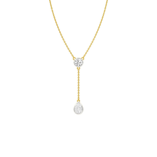 Sunset Drop Y Diamond Necklace 18 KT / Yellow Gold