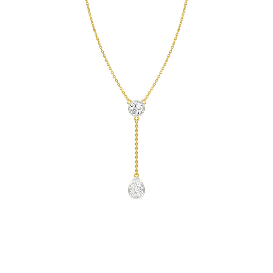 Sunset Drop Y Diamond Necklace 18 KT / Yellow Gold
