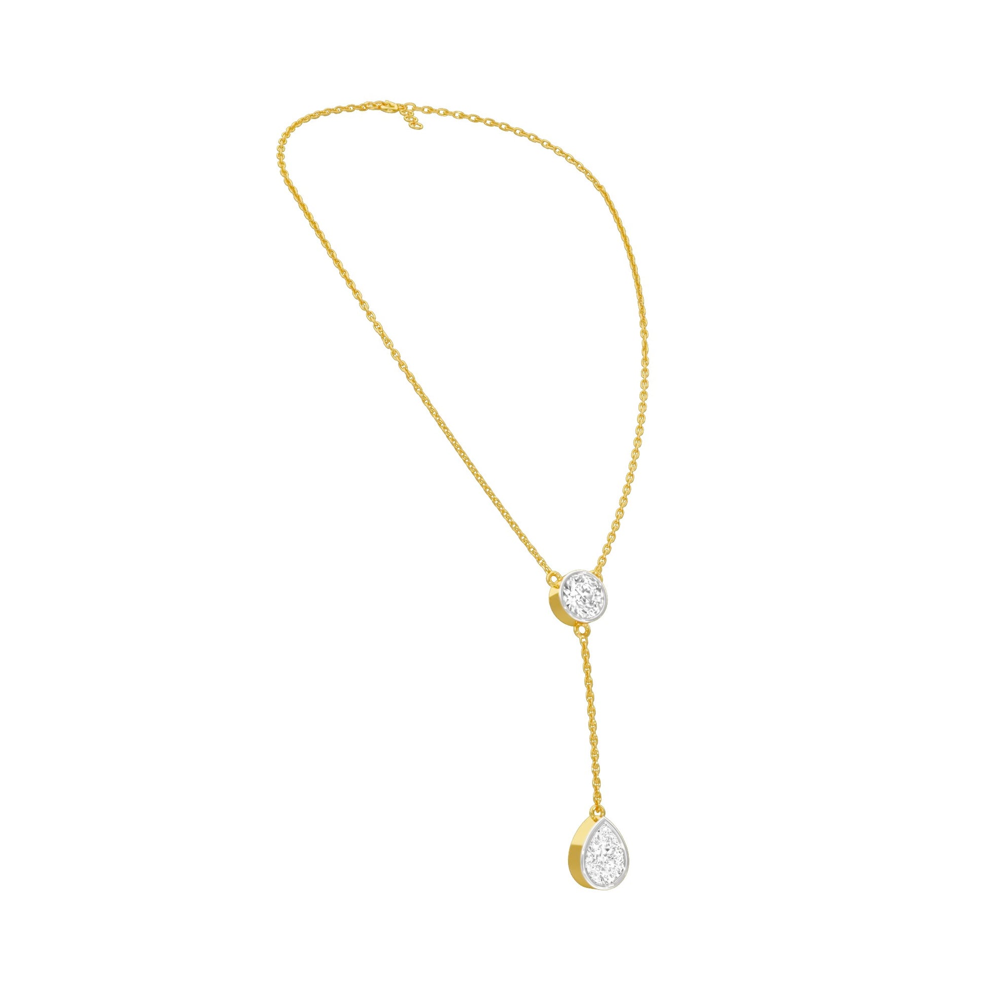 Sunset Drop Y Diamond Necklace 18 KT / Yellow Gold