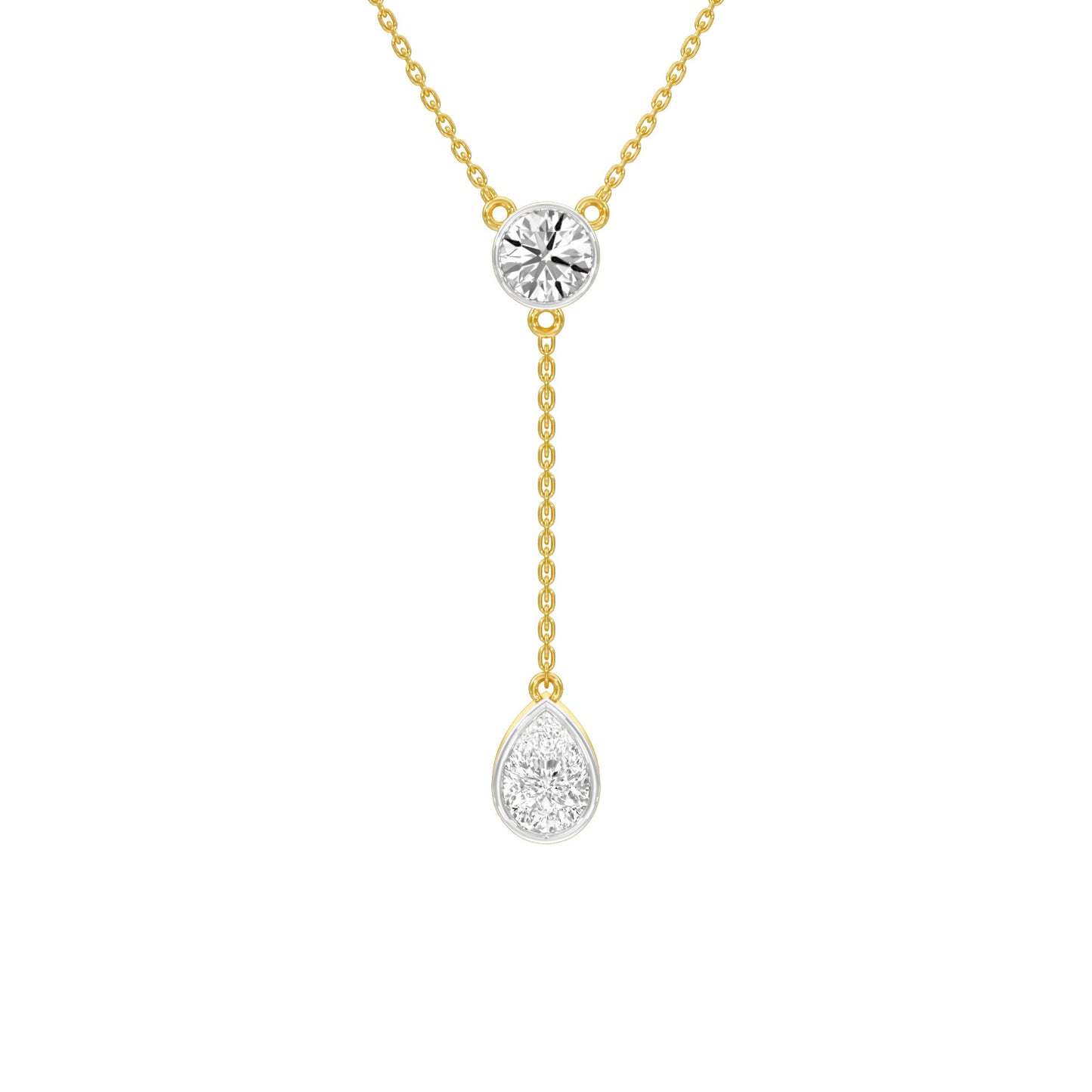 Sunset Drop Y Diamond Necklace 18 KT / Yellow Gold