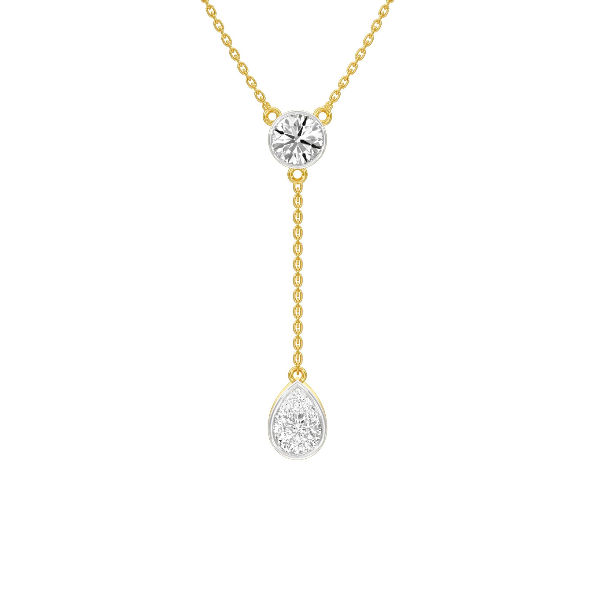 Sunset Drop Y Diamond Necklace 18 KT / Yellow Gold