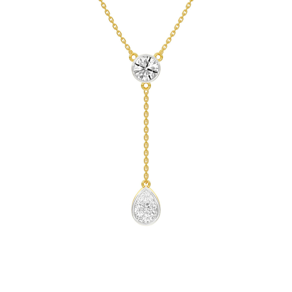 Sunset Drop Y Diamond Necklace 18 KT / Yellow Gold