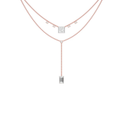 Red Carpet Baguette Drop Diamond Necklace