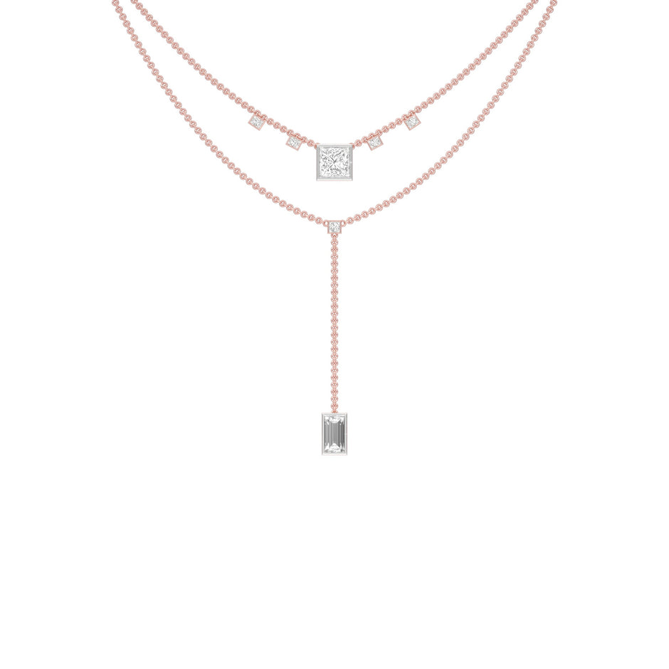 Red Carpet Baguette Drop Diamond Necklace