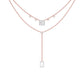 Red Carpet Baugette Drop Diamond Necklace 18 KT / Rose Gold