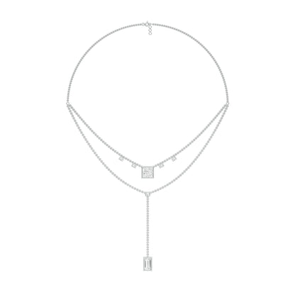 Red Carpet Baugette Drop Diamond Necklace 18 KT / White Gold
