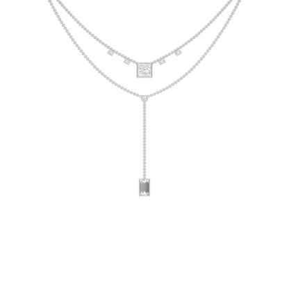 Red Carpet Baguette Drop Diamond Necklace