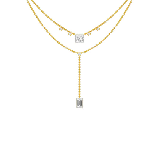 Red Carpet Baugette Drop Diamond Necklace